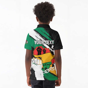 Personalised Afro Nigeria Juneteenth Kid Polo Shirt Freedom Day