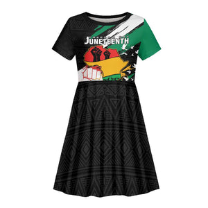 Personalised Afro Nigeria Juneteenth Kid Short Sleeve Dress Freedom Day
