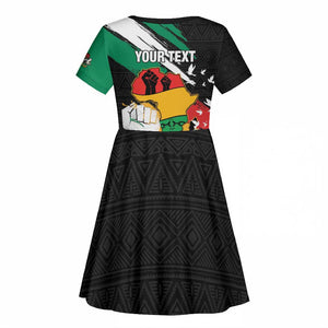 Personalised Afro Nigeria Juneteenth Kid Short Sleeve Dress Freedom Day