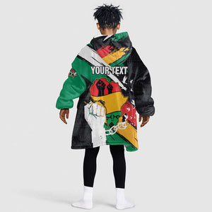 Personalised Afro Nigeria Juneteenth Kid Wearable Blanket Hoodie Freedom Day