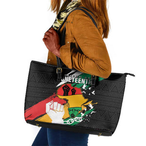 Afro Nigeria Juneteenth Leather Tote Bag Freedom Day