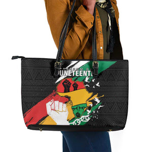 Afro Nigeria Juneteenth Leather Tote Bag Freedom Day