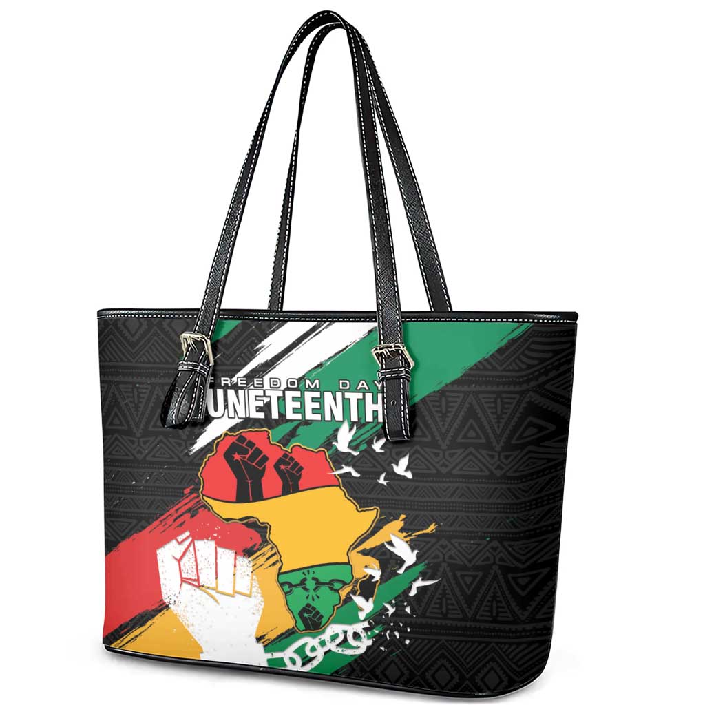 Afro Nigeria Juneteenth Leather Tote Bag Freedom Day