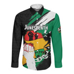 Personalised Afro Nigeria Juneteenth Long Sleeve Button Shirt Freedom Day