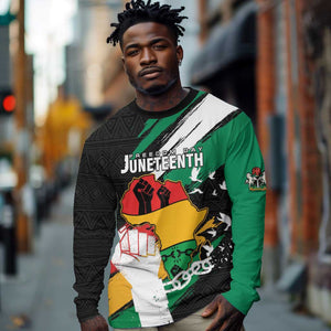 Personalised Afro Nigeria Juneteenth Long Sleeve Shirt Freedom Day