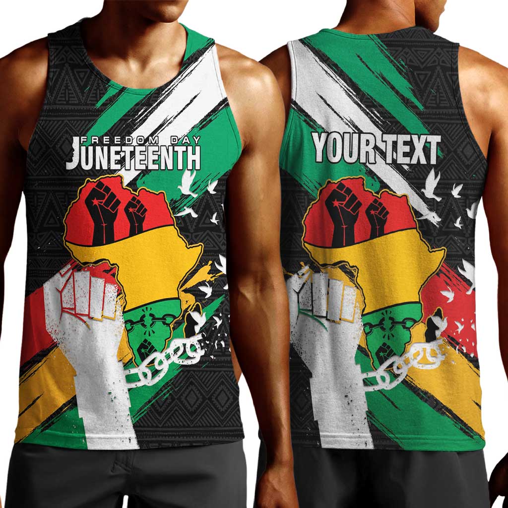 Personalised Afro Nigeria Juneteenth Men Tank Top Freedom Day