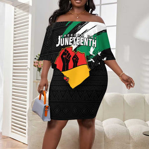 Personalised Afro Nigeria Juneteenth Off Shoulder Short Dress Freedom Day