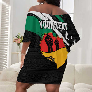 Personalised Afro Nigeria Juneteenth Off Shoulder Short Dress Freedom Day