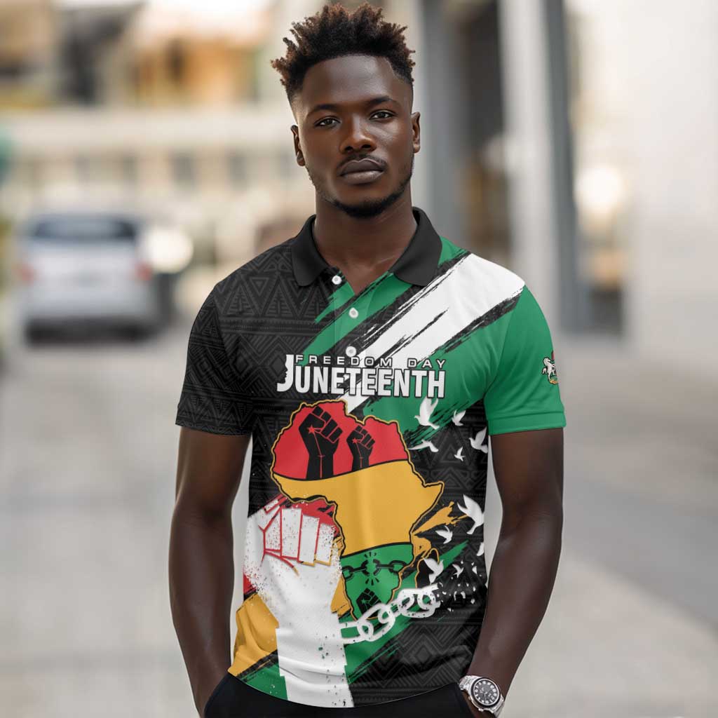 Personalised Afro Nigeria Juneteenth Polo Shirt Freedom Day
