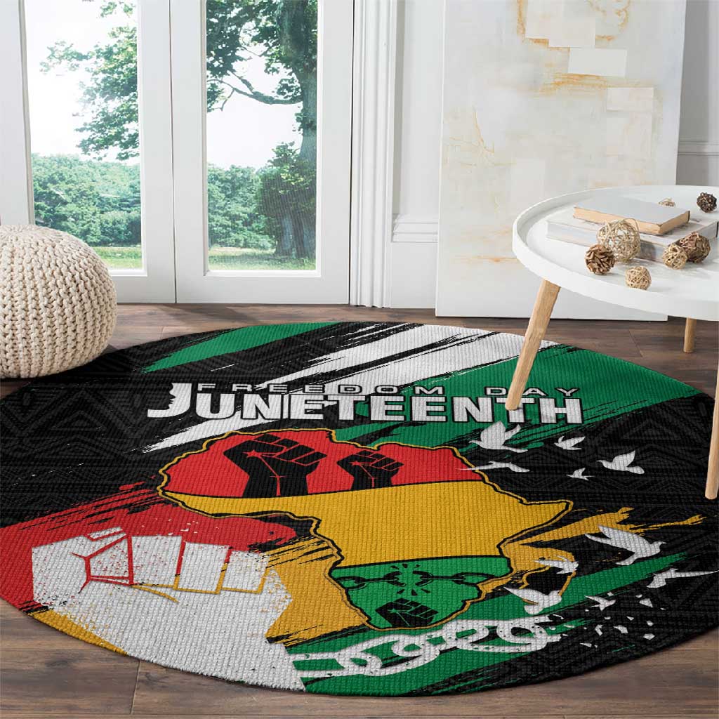 Afro Nigeria Juneteenth Round Carpet Freedom Day