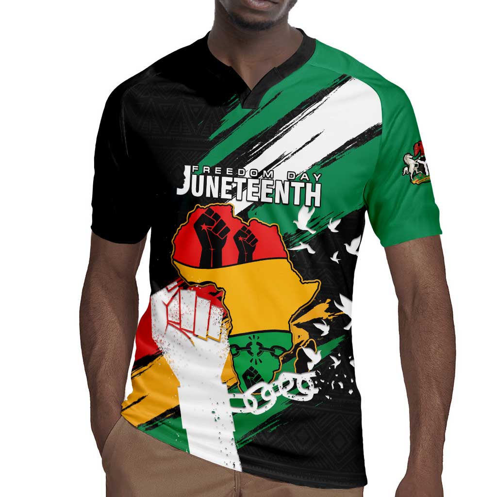 Personalised Afro Nigeria Juneteenth Rugby Jersey Freedom Day