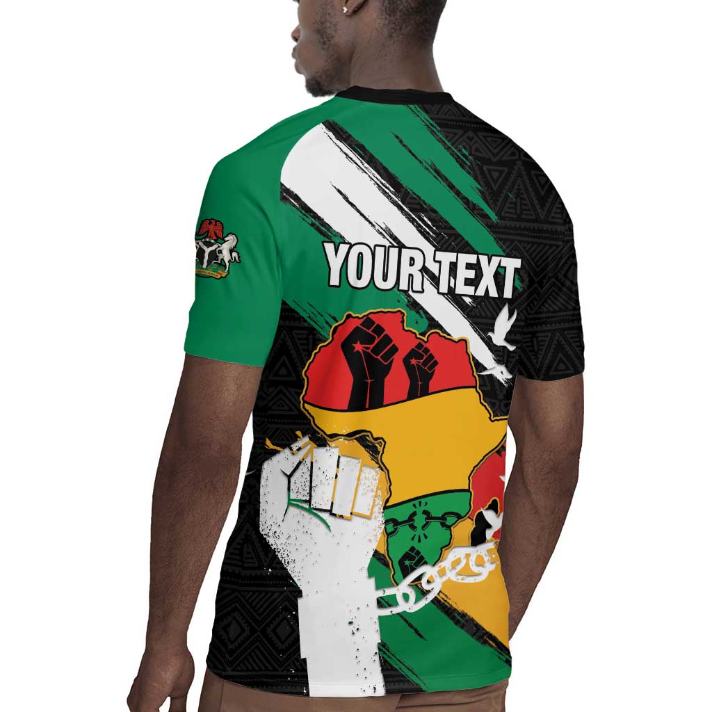 Personalised Afro Nigeria Juneteenth Rugby Jersey Freedom Day