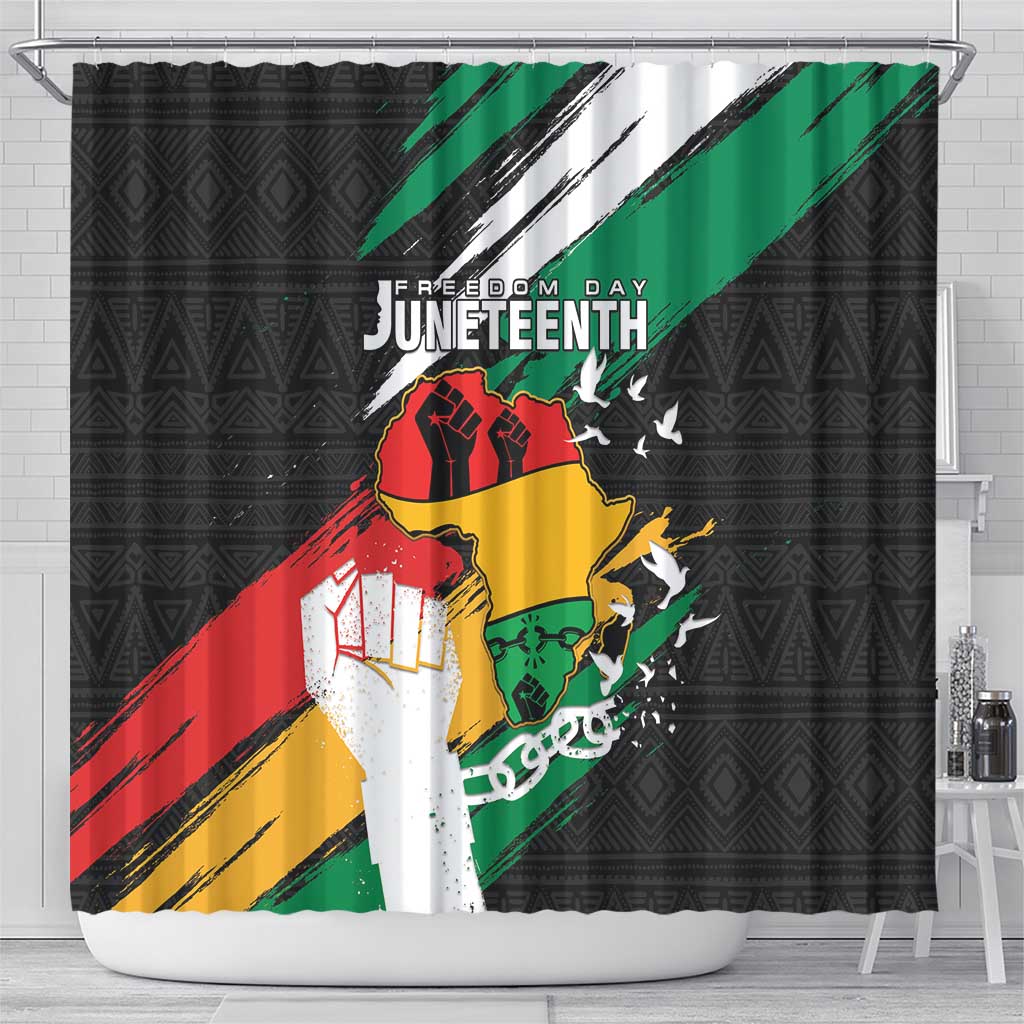 Afro Nigeria Juneteenth Shower Curtain Freedom Day