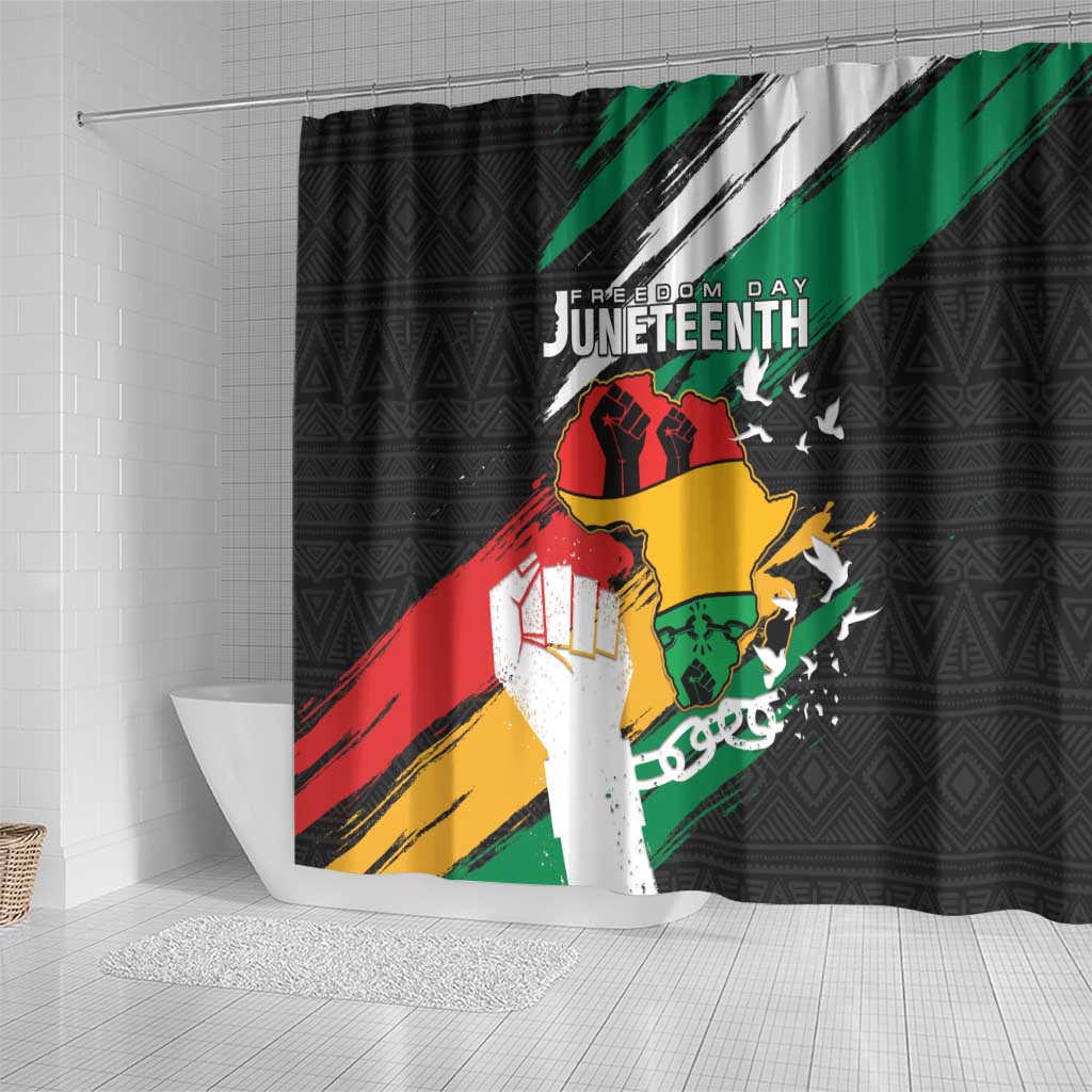 Afro Nigeria Juneteenth Shower Curtain Freedom Day