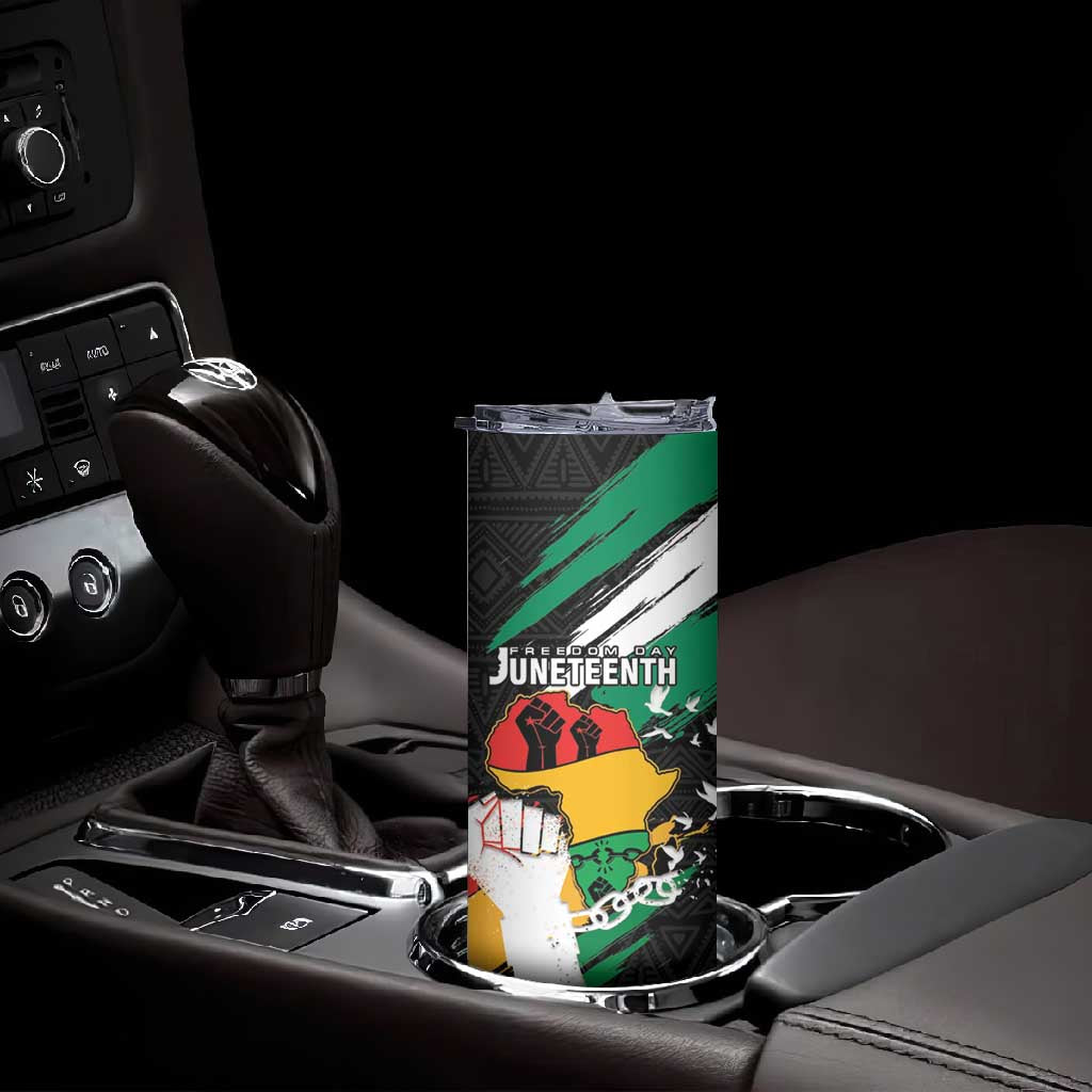 Personalised Afro Nigeria Juneteenth Skinny Tumbler Freedom Day