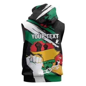 Personalised Afro Nigeria Juneteenth Sleeveless Hoodie Freedom Day - African Pride