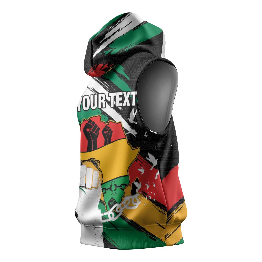Personalised Afro Nigeria Juneteenth Sleeveless Hoodie Freedom Day - African Pride
