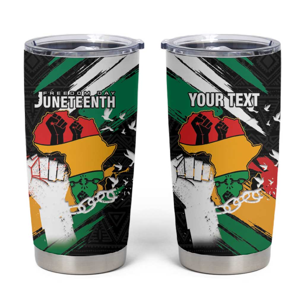 Personalised Afro Nigeria Juneteenth Tumbler Cup Freedom Day