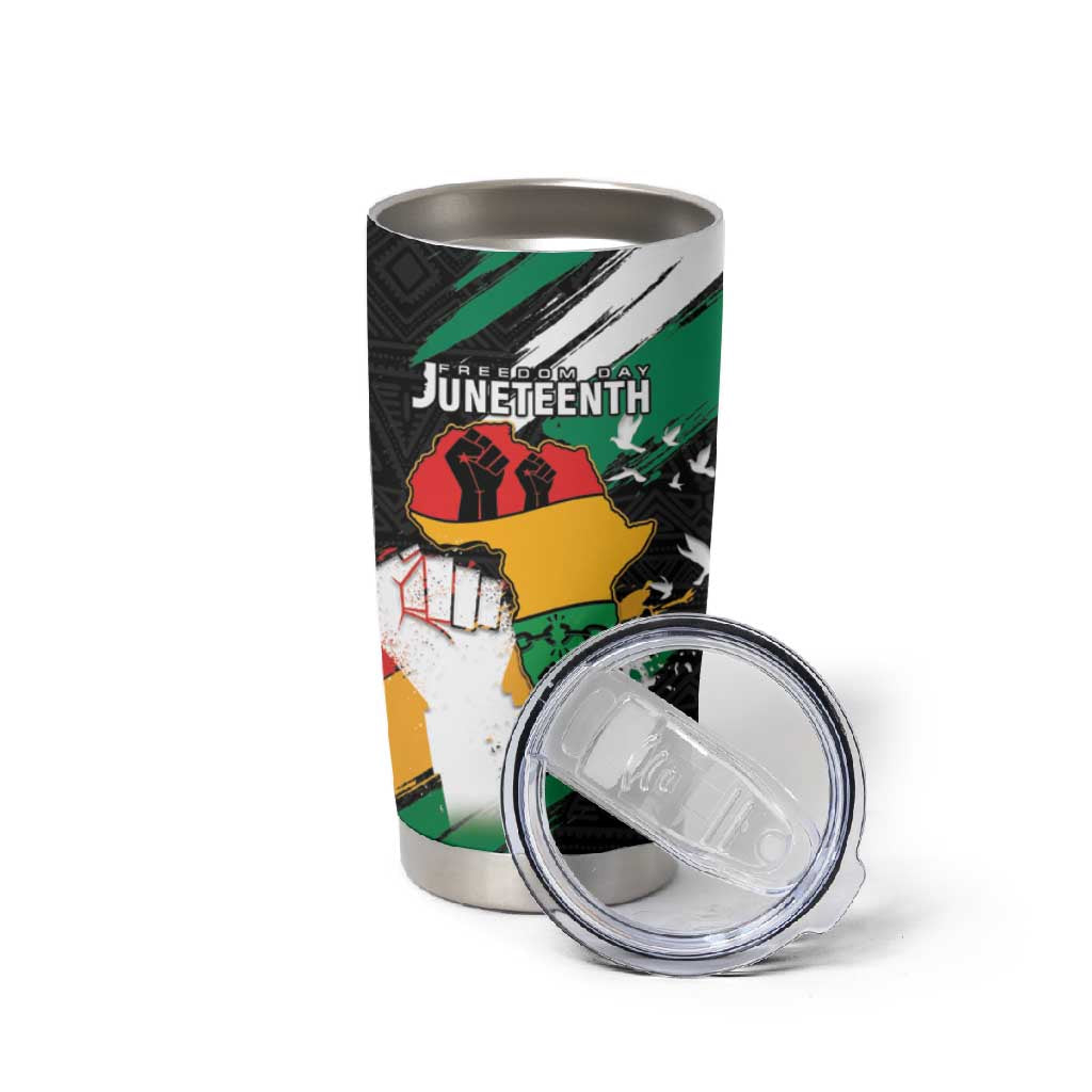 Personalised Afro Nigeria Juneteenth Tumbler Cup Freedom Day