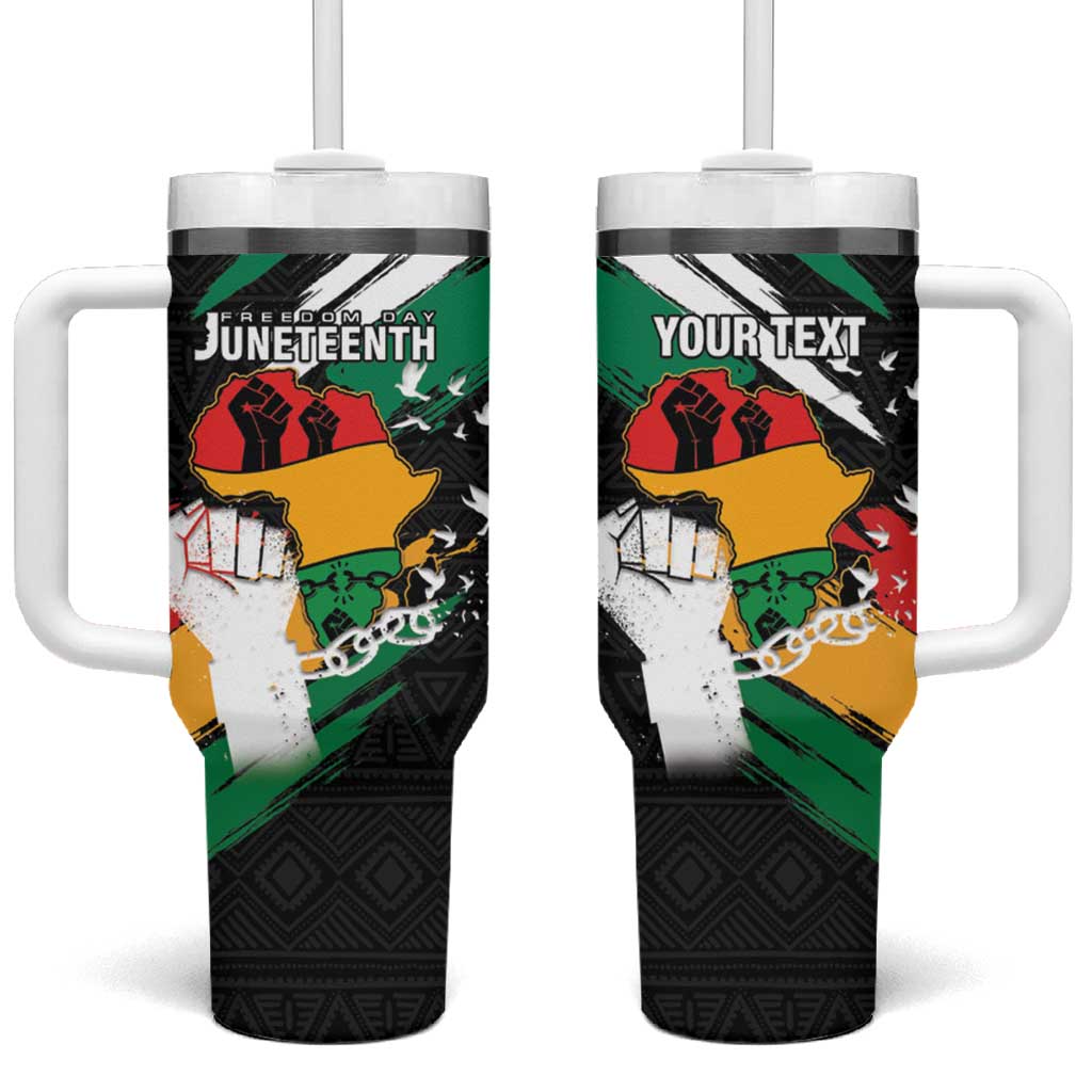 Personalised Afro Nigeria Juneteenth Tumbler With Handle Freedom Day