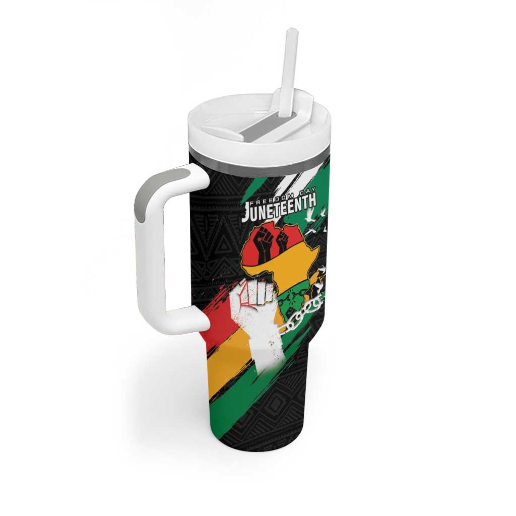 Personalised Afro Nigeria Juneteenth Tumbler With Handle Freedom Day