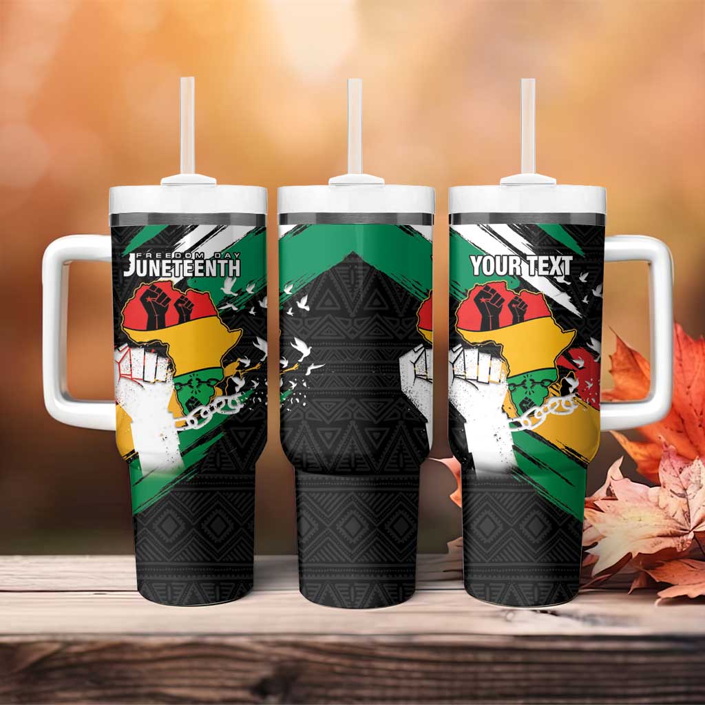 Personalised Afro Nigeria Juneteenth Tumbler With Handle Freedom Day