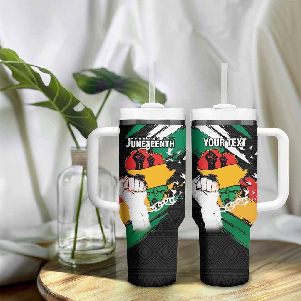 Personalised Afro Nigeria Juneteenth Tumbler With Handle Freedom Day