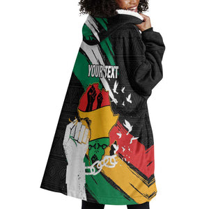 Personalised Afro Nigeria Juneteenth Wearable Blanket Hoodie Freedom Day