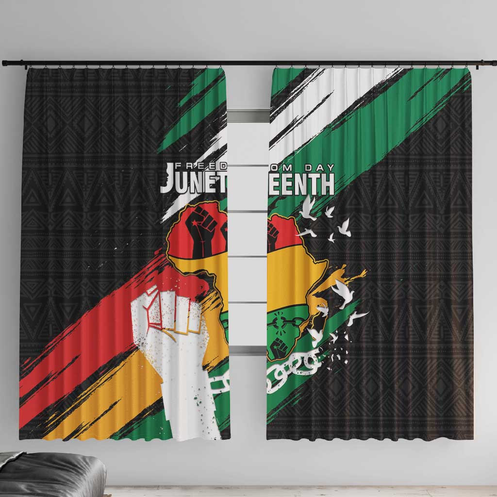 Afro Nigeria Juneteenth Window Curtain Freedom Day