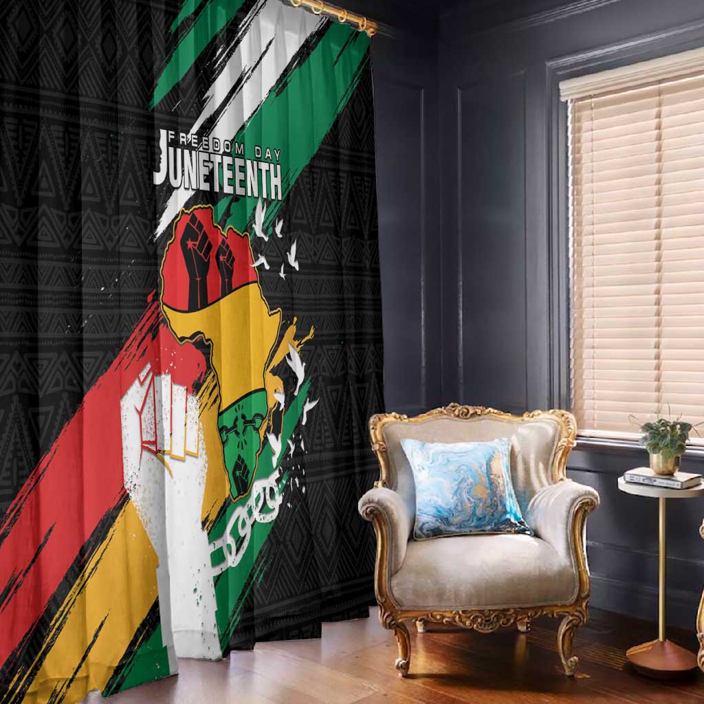 Afro Nigeria Juneteenth Window Curtain Freedom Day