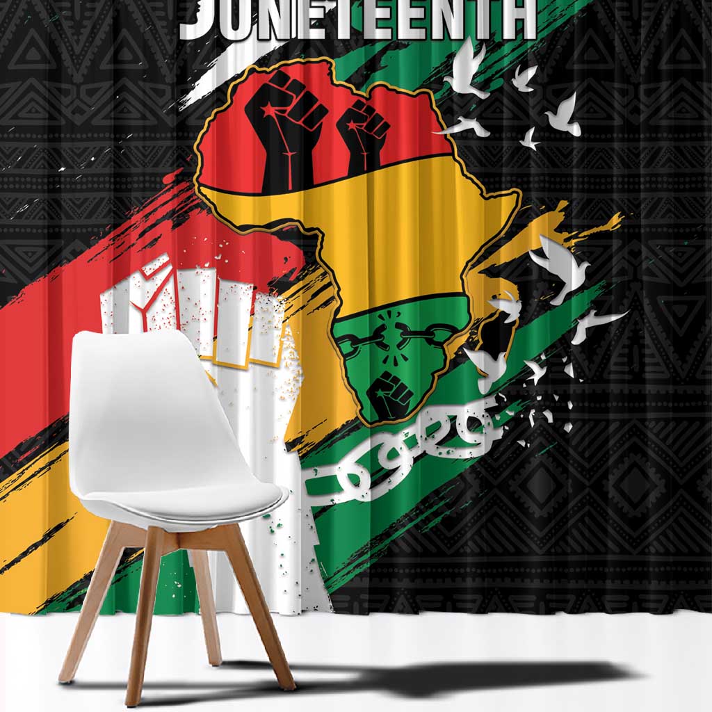 Afro Nigeria Juneteenth Window Curtain Freedom Day