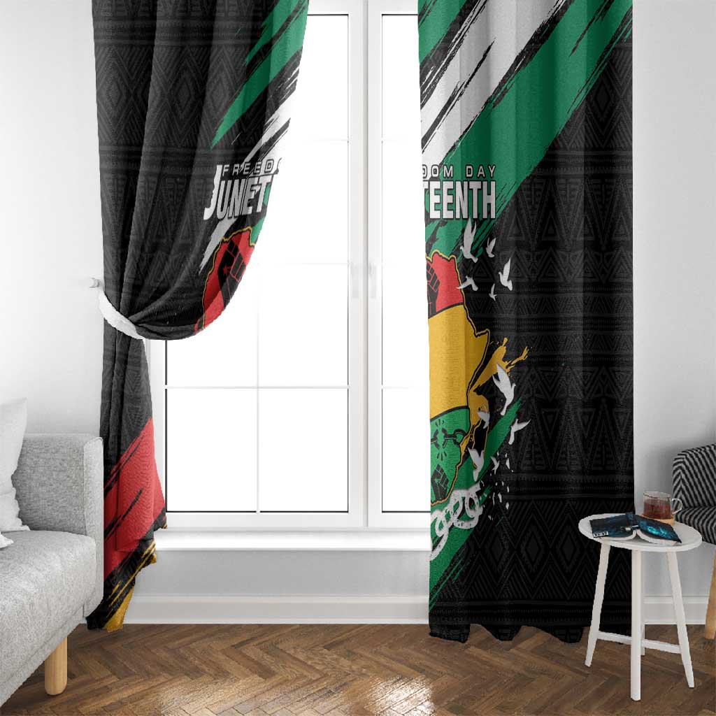 Afro Nigeria Juneteenth Window Curtain Freedom Day