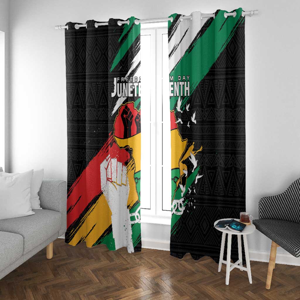 Afro Nigeria Juneteenth Window Curtain Freedom Day