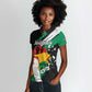 Personalised Afro Nigeria Juneteenth Women Polo Shirt Freedom Day