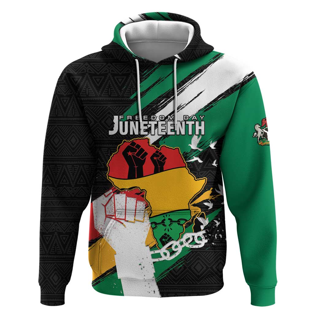 Personalised Afro Nigeria Juneteenth Zip Hoodie Freedom Day
