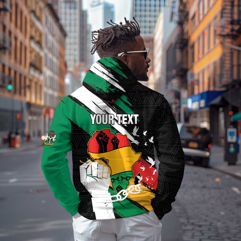 Personalised Afro Nigeria Juneteenth Zip Hoodie Freedom Day