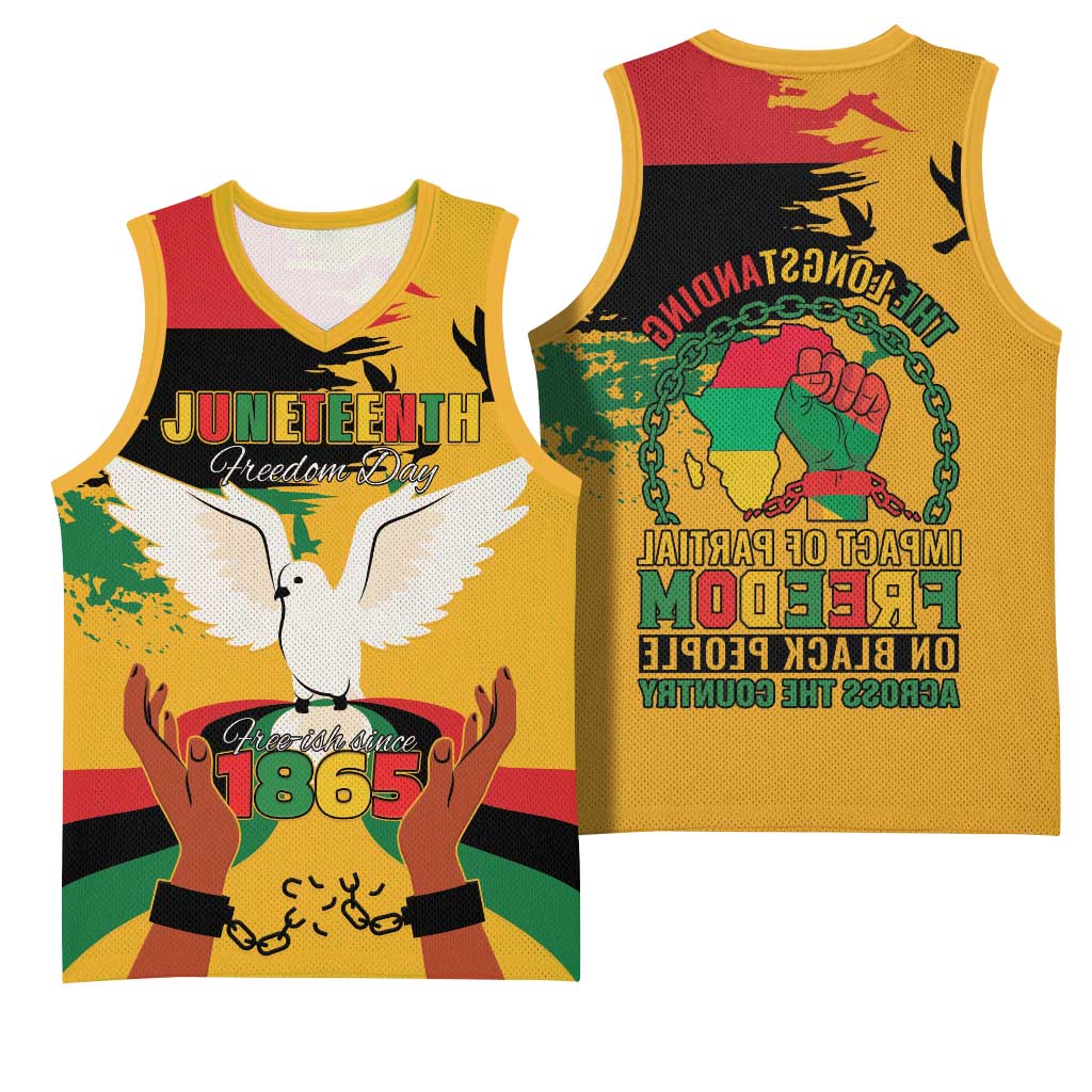 African American Juneteenth 1865 Basketball Jersey Black Freedom - African Pride