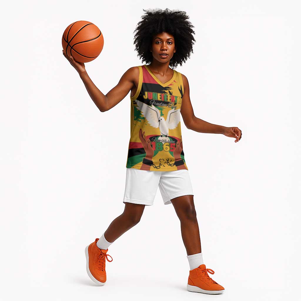 African American Juneteenth 1865 Basketball Jersey Black Freedom - African Pride