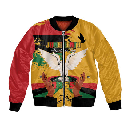 African American Juneteenth 1865 Bomber Jacket Black Freedom