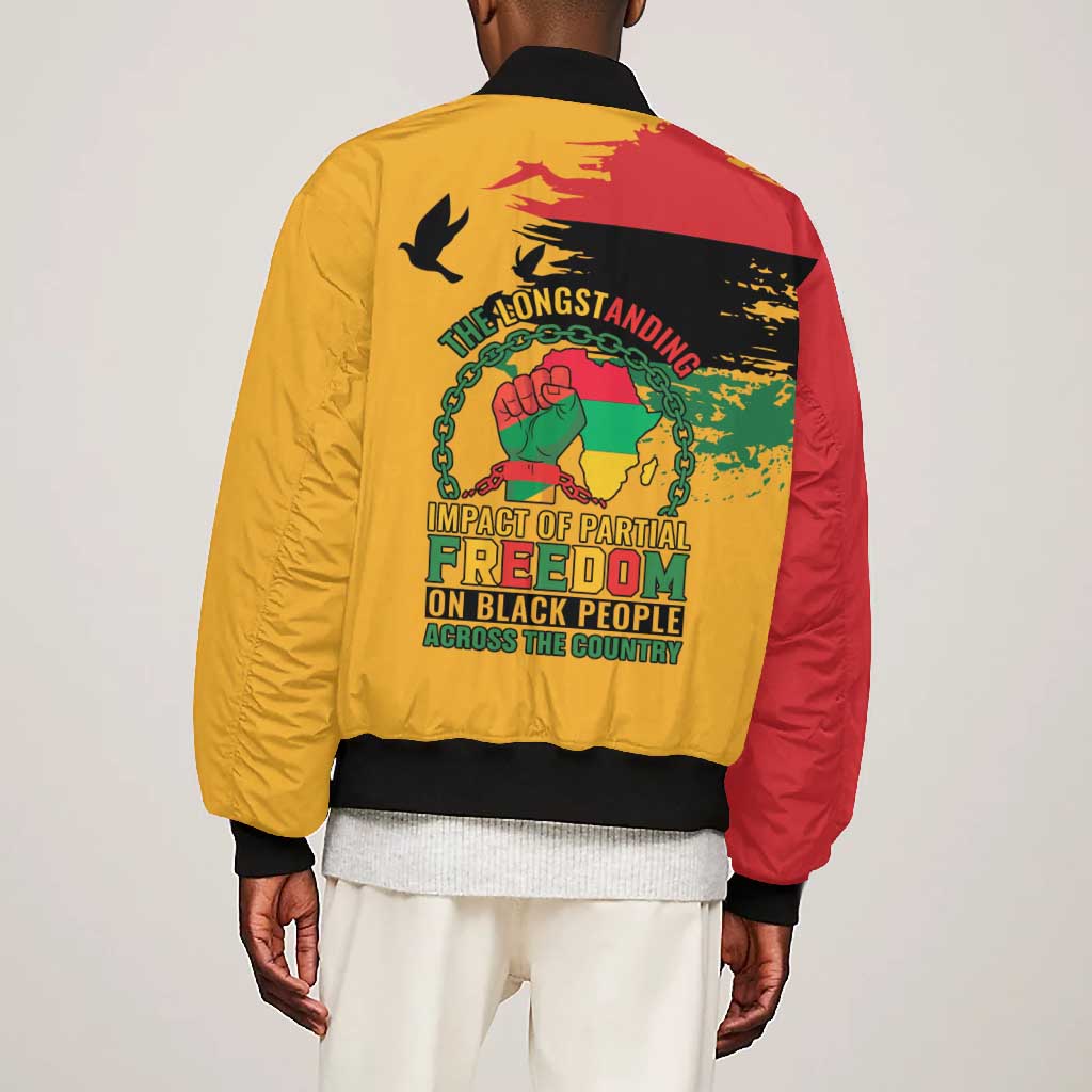 African American Juneteenth 1865 Bomber Jacket Black Freedom