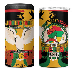 African American Juneteenth 1865 4 in 1 Can Cooler Tumbler Black Freedom