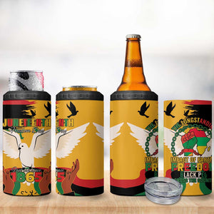 African American Juneteenth 1865 4 in 1 Can Cooler Tumbler Black Freedom