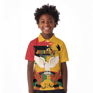 African American Juneteenth 1865 Kid Polo Shirt Black Freedom