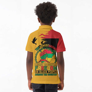 African American Juneteenth 1865 Kid Polo Shirt Black Freedom