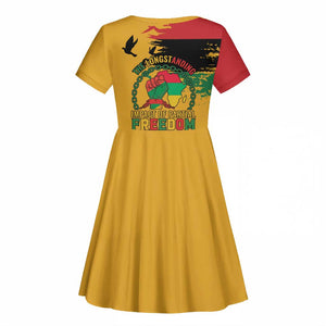 African American Juneteenth 1865 Kid Short Sleeve Dress Black Freedom