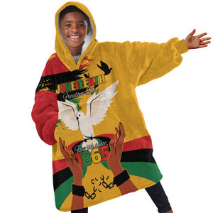 African American Juneteenth 1865 Kid Wearable Blanket Hoodie Black Freedom
