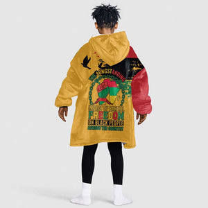 African American Juneteenth 1865 Kid Wearable Blanket Hoodie Black Freedom