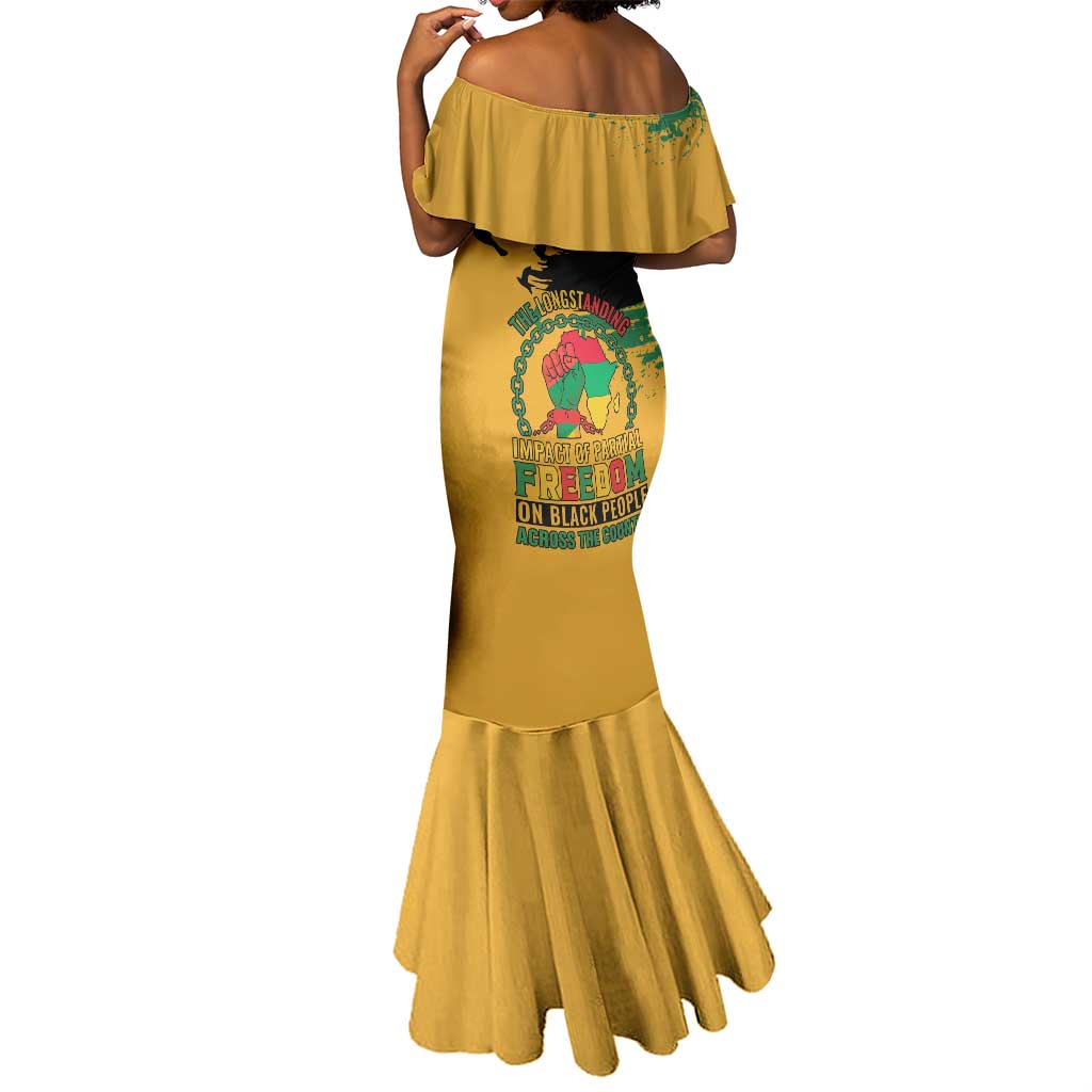 African American Juneteenth 1865 Mermaid Dress Black Freedom