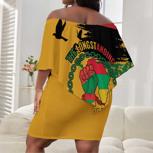 African American Juneteenth 1865 Off Shoulder Short Dress Black Freedom