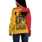 African American Juneteenth 1865 Off Shoulder Sweater Black Freedom